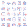 Business icons set. Included icon as Search files, Parking app, E-mail. Vector