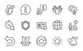 Business icons set. Included icon as Security, Speakers, Global business. Vector