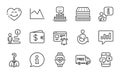 Business icons set. Included icon as Smile, Dollar wallet, Free delivery. Vector Royalty Free Stock Photo