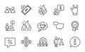 Business icons set. Included icon as Speech bubble, Coffee cup, Video conference. Vector