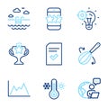 Business icons set. Included icon as Star, Diagram, Swimming pool signs. Vector