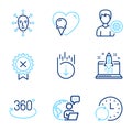 Business icons set. Included icon as Start business, Full rotation, Update time signs. Vector