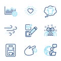 Business icons set. Included icon as T-shirt, Gift, Blood donation signs. Vector