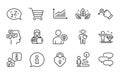 Business icons set. Included icon as Talk bubble, Organic tested, Drag drop. Vector Royalty Free Stock Photo