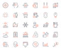 Business icons set. Included icon as Tea, Scroll down and Prescription drugs web elements. For website app. Vector