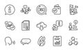 Business icons set. Included icon as Teamwork, Chemistry molecule, Human sing. Vector