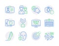 Business icons set. Included icon as Touchscreen gesture, Signature, Identification card signs. Vector Royalty Free Stock Photo