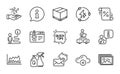 Business icons set. Included icon as Trade chart, Start business, Cleaning liquids. Vector