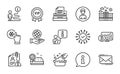 Business icons set. Included icon as Typewriter, Security network, Person. Vector