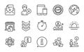 Business icons set. Included icon as Vip chip, Remove account, Sunset. Vector