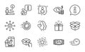 Business icons set. Included icon as Business vision, Developers chat, Seo timer. Vector