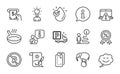 Business icons set. Included icon as Water drop, No parking, Smartphone glass. Vector