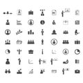 Business icons set. Icons for business, management, finance, strategy, user, marketing Royalty Free Stock Photo