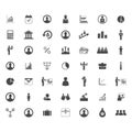 Business icons set. Icons for business, management, finance, strategy, user, marketing Royalty Free Stock Photo