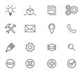 Business icons, set of minimal outline signs and symbols, business and office concept Royalty Free Stock Photo