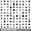 100 business icons set, simple style Royalty Free Stock Photo