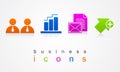 Business icons set website buttons logo