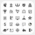 Business icons set on white background