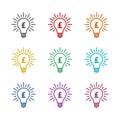 Business idea color icons set isolated on white background Royalty Free Stock Photo
