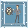 Business idea concept, labyrinth and a businessman Royalty Free Stock Photo