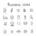 Business Idea hand drawn doodles icons set. Vector illustration. Royalty Free Stock Photo