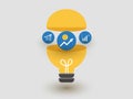 Business idea icon inside the light bulb