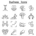 Business idea icon set in thin line style