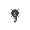 Business idea icon vector, bulb solid logo, pictogram isolated Royalty Free Stock Photo