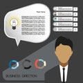 Business idea infographic with icons, persons and charts, flat design Royalty Free Stock Photo