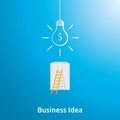 business idea with light bulb and dollar coin element object. Financial innovation solution concept or investment vision Royalty Free Stock Photo