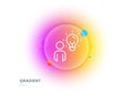 Business idea line icon. Human with lightbulb sign. Gradient blur button. Vector