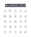 Business idea line icons collection. Luminous, Vitality, Blissful, Ethereal, Radiance, Joyful, Celestial vector and