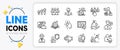 Business idea, Music and Vacancy line icons. For web app. Vector