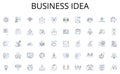 Business idea line icons collection. synergy, cooperation, communication, coordination, teamwork, trust, unity vector