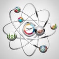 Business idea - work creative concept - atom with electrons Royalty Free Stock Photo