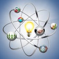 Business idea - work creative concept - atom with electrons Royalty Free Stock Photo