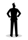 Businessman Silhouette Standing Back View