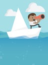Business illustration concept businessmen in concept with boat
