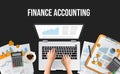 Business illustration concept for finance accounting, management, audit, research, working at the office Royalty Free Stock Photo