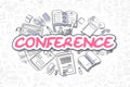 Conference - Doodle Magenta Word. Business Concept. Royalty Free Stock Photo