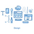 Doodle on the topic of design with icons