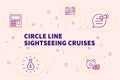 Business illustration showing the concept of circle line sightseeing cruises