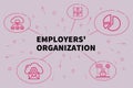 Business illustration showing the concept of employers' organiza