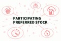 Business illustration showing the concept of participating preferred stock