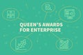 Business illustration showing the concept of queen's awards for