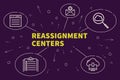 Business illustration showing the concept of reassignment center