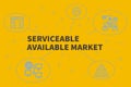 Business illustration showing the concept of serviceable available market Royalty Free Stock Photo