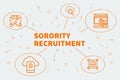 Business illustration showing the concept of sorority recruitment