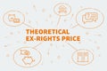 Business illustration showing the concept of theoretical ex-rights price