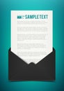 Business illustration template black envelope with paper